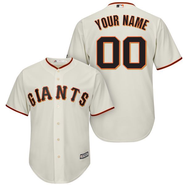 Men San Francisco Giants Majestic Cream Cool Base Custom MLB Jersey->customized mlb jersey->Custom Jersey
